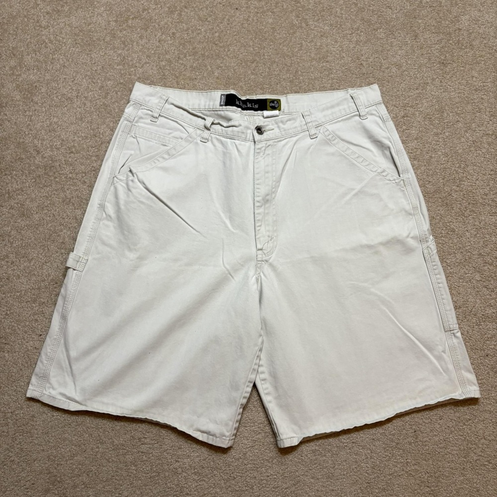 Vintage Levis Silvertab Shorts‎ Mens 36 Beige Khakis Cargo Workwear 90s Y2K